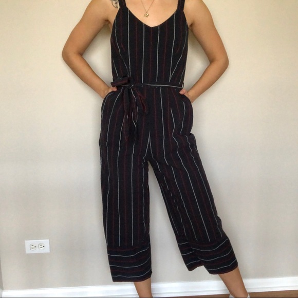 Navy, white, red jumpsuit with tie - Picture 2 of 4